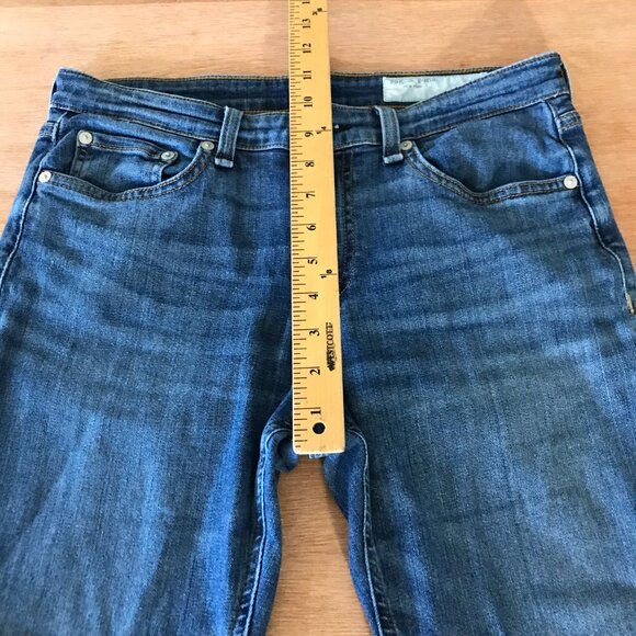 Rag & Bone Cate Mid Rise Skinny Jeans Women 27 Blue Raw Hem Medium Wash Stretch - Picture 8 of 13